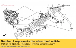 Aquí puede pedir manguera a, rad arriba de Honda , con el número de pieza 19501MFND00: