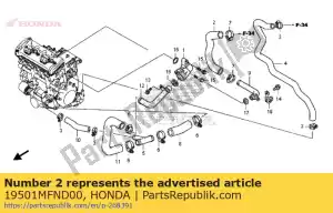 Honda 19501MFND00 slang a, rad omhoog - Onderkant