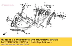 Tutaj możesz zamówić guide b, ? A? Cuch krzywkowy od Honda , z numerem części 14620MBB000: