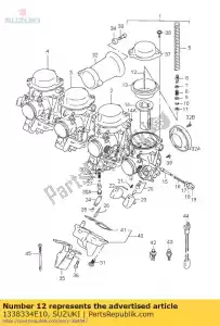 Suzuki 1338334E10 jato, agulha - Lado inferior