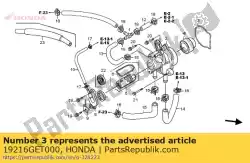 Aqui você pode pedir o junta, corpo da bomba de água em Honda , com o número da peça 19216GET000: