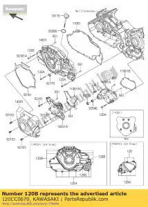 Kawasaki 120CC0670 soquete de parafuso, 6x70 - Lado inferior