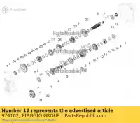 974162, Piaggio Group, ruchomy krzew aprilia moto-guzzi  caponord dorsoduro shiver v zd4kb000 zd4kbu00 zd4kh000 zd4kh001 zd4khu00 zd4khu01 zd4rab00, zd4rad00 zd4rag00 zd4sm000, zd4sma00, zd4smc00, zd4smc01 zd4tv000, zd4tv001, zd4tva00, zd4tva01, zd4tvc00,  zd4vk000, zd4vka, zd4vk001, zd4vka0, Nowy