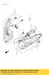 Suzuki 3530005H00999 zespó? lampy, przód - Dół