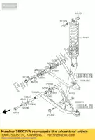 39007S008514, Kawasaki, arm-susp, s.silver kawasaki kfx400 400 , Novo