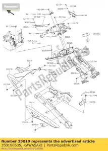 kawasaki 350190635 aba, lh zr1000jhf - Lado inferior