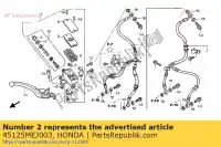 45125MEJ003, Honda, comp. de manguera, fr. freno honda cb super four a  f sa cb1300f cb1300 1300 , Nuevo