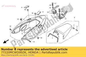Honda 77220MCWD00ZK capot, monoplace * pb332p - La partie au fond