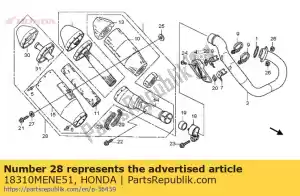 Honda 18310MENE51 comp silenciador - Lado inferior