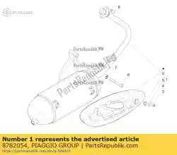 Here you can order the muffler, assy. From Piaggio Group, with part number 8782054: