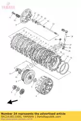 Aquí puede pedir palanca de empuje comp. De Yamaha , con el número de pieza 5XC163811000: