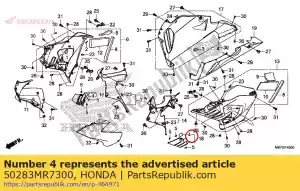 honda 50283MR7300 borracha, trilho do assento - Lado inferior