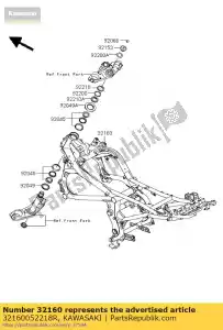 kawasaki 32160052218R frame-comp, f.s.black kle650dcf - La partie au fond