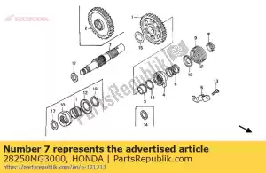 Honda 28250MG3000 spindle, kick starter - Bottom side