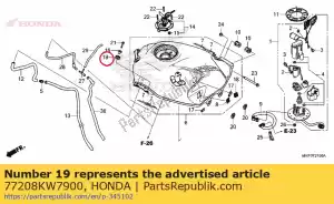 honda 77208KW7900 goma b, montaje del asiento - Lado inferior