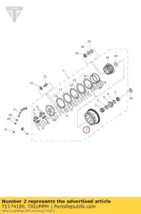 triumph T1174100 embreagem, compensação externa - Lado inferior