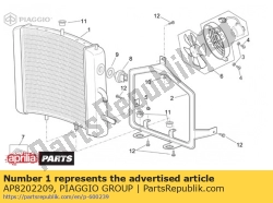 Aprilia AP8202209, Enfriador de agua, OEM: Aprilia AP8202209