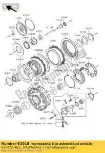 Kawasaki 920151461 écrou, axe droit, 20 mm - La partie au fond