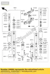 Ici, vous pouvez commander le tube-fourche droite externe vn2000-a auprès de Kawasaki , avec le numéro de pièce 440060009: