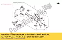 43190KPP901, Honda, suporte sub assy., rr. honda cbr  rw r repsol rs cbr125r cbr125rs cbr125rw 125 , Novo