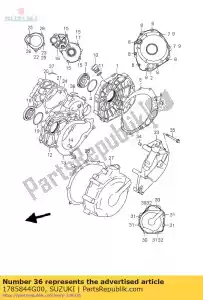 Suzuki 1785844G00 mangueira, saída c / p - Lado inferior