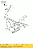 92007031, Kawasaki, testa dello stelo bullone-sterzo z750-l1 kawasaki z zn 1300 1985 1986 1987 1988 1989, Nuovo