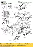 14092096215T, Kawasaki, couvercle, pivot, lh, c.b.orang zr800 kawasaki z 800 2014, Nouveau