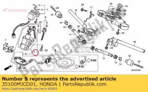 Honda 35100MJCD01 zestaw prze??czników, grzebie? i - Dół