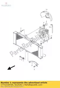 Suzuki 1771018H30 conjunto de radiador, w - Lado inferior