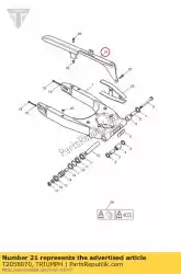 Aqui você pode pedir o chainguard em Triumph , com o número da peça T2058070: