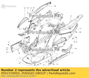 Piaggio Group 959337000G lh painel lateral - Lado inferior