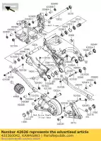 420360042, Kawasaki, manga, pivote del brazo oscilante, l zg140 kawasaki gtr tr 1400 2008 2009 2010 2011 2012 2013 2014, Nuevo