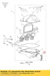 Qui puoi ordinare airbox del condotto di aspirazione da Triumph , con numero parte T2209556: