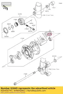 Kawasaki 920450747 kogellagers, 601b6201uu - Onderkant