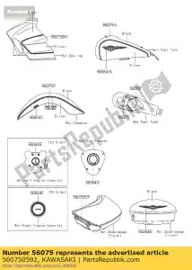 kawasaki 560750592 modèle, couvercle de réservoir, upp vn1700b - La partie au fond