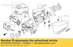 Honda 83400MCH000ZF, Cover, r. side *r259p * (r259p pearl canyon red), OEM: Honda 83400MCH000ZF