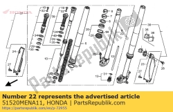 Honda 51520MENA11, Pipe comp., l. slide, OEM: Honda 51520MENA11