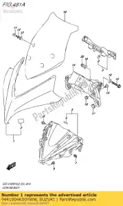 suzuki 9441004K00YWW capota, corpo (branco) - Lado inferior