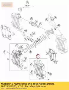 ktm 46335007000 radiador izquierdo '65072u - Lado inferior