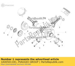 Aprilia 1A0050110C, Wa? korbowy (6), OEM: Aprilia 1A0050110C