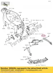 Here you can order the stay,rr,rh,f. S. Black from Kawasaki, with part number 35063044518R: