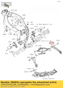 Kawasaki 35063044518R stay,rr,rh,f.s.black - Bottom side