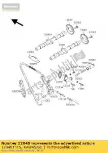 kawasaki 120491015 tendeur chaîne de came z750-l1 - La partie au fond