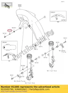 kawasaki 922000796 arandela, 6.5x16x1.0 er650ecf - Lado inferior