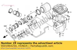 Aqui você pode pedir o banda, tubo de conexão do filtro de ar (64) em Honda , com o número da peça 9501864250: