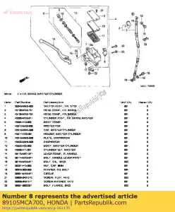 honda 89105MCA700 bande, ensemble d'outils - La partie au fond