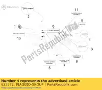 623372, Piaggio Group, Placa de identificação 250 piaggio beverly bv 250 2004 2005 2006 2007 2008, Novo