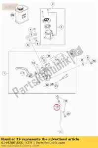 ktm 61442001000 brake hose handbreak cylinder, - Bottom side