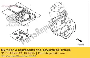 Honda 91355MB0003 junta tórica, 22x1.9 (arai) - Lado inferior