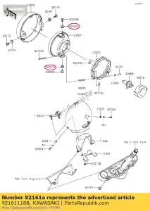 kawasaki 921611188 amortecedor bn125-a6 - Lado inferior